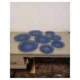 4 RARE 8-IN AND 4 SIX IN RARE BLUE DEPRESSION