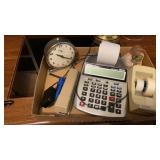 CALCULATOR, TAPE DISPENSER, CLOCK, STAPLER,