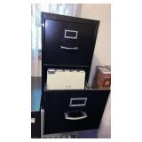 2 DRAWER BLACK METAL FILE CABINET WITH ABC BINDER