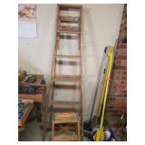 STEP LADDER AND A 72" WOOD LADDER