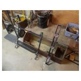 28" LEVEL, 32" TOOL BOX AND A METAL SHELF