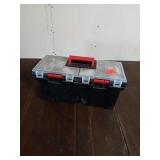 PLASTIC TOOL BOX WITH A FEW SCREWDRIVERS