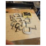 7 PIECE FORSTNER BIT SET AND C CLAMPS