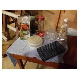 GLASS LIGHT FIXTURES,  BIRD FEEDERS, LAMP OIL