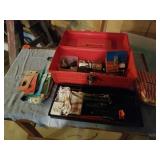 TOOL BOX WITH MISCELLANOUS PHONE REPAIR SUPPLIES