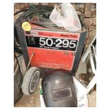 SEARS VARIABLE AMP ARC WELDER, RODS AND HELMET