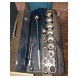 LARGE SOCKET SET IN A METAL CASE