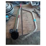 LARGE HAND SAW, ROLLING MANUAL EDGER, SCRUBBING