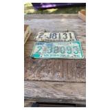 3 VINTAGE NEBRASKA LICENSE PLATES-