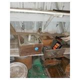 VINTAGE WOOD CRATE AND METAL DRAWER OF MISC