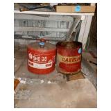 ONE 6 GALLON GAD CAN AND METAL OPEN TOP CAN