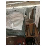 2 GREASE GUNS AND 2 SMALL TARPS