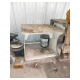 VINTAGE WORK BENCH/TABLE 3 FT WIDE BY 30 IN TALL
