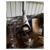 HOMEMADE FORGE,  AND MISCELLANOUS FORGING TOOLS,