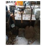 3 SHORT HANDLED SHOVELS
