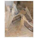 TIRE RIM BARN SECTION WHICH INCLUDES STOVE