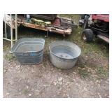 2 GALVANIZED TUBS