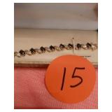 SAPHIRE AND DIAMOND LIKE, 18 KARAT GOLD PLATED