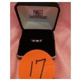 GOLD PLATED SAPHIRE AND DIAMOND LIKE RING,