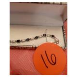 SAPHIRE AND DIAMOND LIKE, PLATINUM PLATED WOMEN