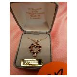 STAMPED 10K OVER STERLING SILVER SAPHIRE AND