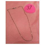 14" SILVER NECKLACE STAMPED STERLING, UNTESTED