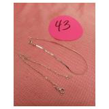 2 WOMENS SILVER BRACELETS, UNTESTED