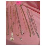 12 COSTUME JEWELRY NECKLACES AND 3 BRACELETS