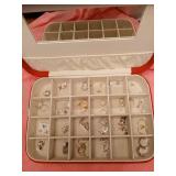 COSTUME JEWELRY PIERCED EARINGS IN A CASE