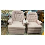 PAIR OF PINK ROCKING CHAIRS