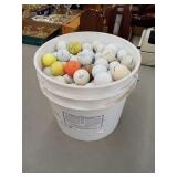 3 GALLON BUCKET FULL OF USED GOLF BALLS
