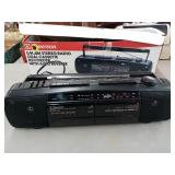 AM FM STEREO RADIO WITH DUAL CASSETTE, 5