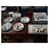 CAKE PLATE  AND SERVER  AND PLATES