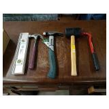 TOOLS HAMMERS AND CROW BAR LEVEL