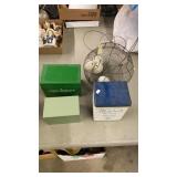 3 TIN BOXES AND EGG BASKET