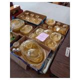 52 PIECE MADRID, AMBER, FEDERAL GLASS COMPANY