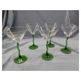 5 GLASS MARTINI GLASSES