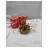 2 VELVET TOBACCO TINS, MISC