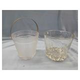 2 SMALL GLASS ICE BUCKETS