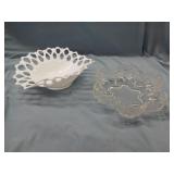 WESTMORELAND MILK GLASS DISH, HOLIDAY DISH