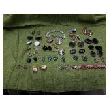 NECKLACE  AND ABOUT 16 SETS OF EAR RINGS AND CUFFS