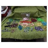 SEVERAL NECKLACES  SOME WITH EAR RINGS