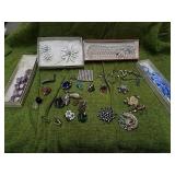 NECKLACES AND PINS AND MANY PARTS AND PICECES