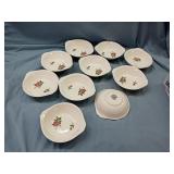 10 PADEN CITY POTTERY ROSE OVEN PROOF BOWLS
