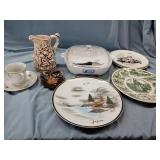 COLLECTIBLE PLATES, CASSEROLE DISH, MISC
