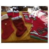 CHRISTMAS STOCKINGS AND TREE SKIRT