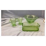 GREEN DEPRESSION GLASSWARE