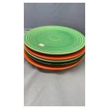 5 FIESTA PLATES- ORANGES AND GREENS