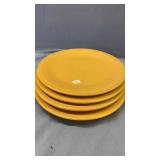 4 YELLOW FIESTA PLATES