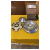 3 HUB CAPS AND MAIL BOX